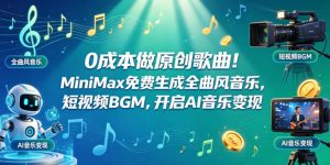 0成本做原创歌曲！MiniMax免费生成全曲风音乐，短视频BGM，开启AI音乐变现-21资源库