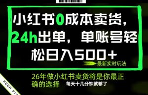 小红书0成本AI卖货,24小时出单,全流程托管,保底日入500+,每天十几分钟就够了【揭秘】-21资源库