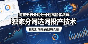 淘宝无界分词分计划高阶实战课,独家分词选词投产技术,精准打爆店铺自然流量-21资源库