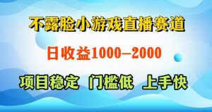 不露脸小游戏直播赛道,日收益500-1k+,可全自动AI玩,可脚本玩,可真人玩,项目稳定,上手快【揭秘】-21资源库