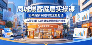 同城爆客底层实操课,实体商家专属同城流量打法,从零引爆门店客源实现持续盈利增收-21资源库