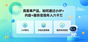 高客单产品,如何通过小IP+内容+服务变现年入六干W-21资源库