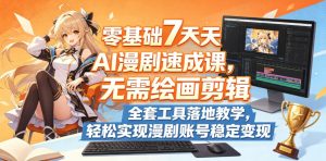 零基础7天AI漫剧速成课，无需绘画剪辑，全套工具落地教学，轻松实现漫剧账号稳定变现-21资源库