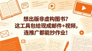 想出版非虚构图书？这工具包给现成邮件+视频，连推广都能抄作业！【原创双语字幕】-21资源库
