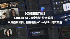 【保姆级无门槛】LIBLIB AI 2.0全新升级全教程：从界面到实操，图生视频+ComfyUI一站式精通-21资源库