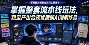 零基础AI漫剧全流程实战教学,掌握整套流水线玩法,稳定产出合规优质的AI漫剧作品-21资源库