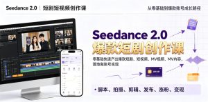 Seedance 2.0短剧短视频创作课，零基础快速产出爆款短剧、短视频、MV内容，落地做账号实现变现-21资源库