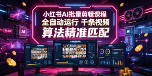 小红书AI批量剪辑课程,24小时全自动运行,解放双手专注运营,千条视频批量处理,小红书算法精准匹配-21资源库
