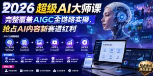 2026超级AI大师课,完整覆盖AIGC全链路实操,抢占AI内容新赛道红利-21资源库