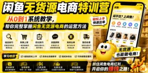 闲鱼无货源电商特训营，从0到1系统教学，帮你完整掌握闲鱼无货源电商的运营方法-21资源库