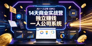 AI×一人公司(OPC)14天商业实战营,用AI帮你搭建一个属于你自己的、能独立賺钱的一人公司系统-21资源库