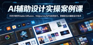 AI辅助设计实操案例课，手把手教学Stable Diffusion、Midjourney与PS协同技巧，掌握前沿AI辅助设计技术-21资源库