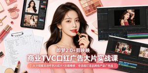即梦2.0+剪映商业TVC口红广告大片实战课｜从分镜脚本创作到AI成片+后期精修，全流程打造品牌级产品广告-21资源库