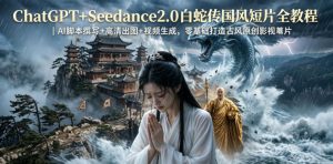 ChatGPT+Seedance2.0白蛇传国风短片全教程｜AI脚本撰写+高清出图+视频生成，零基础打造古风原创影视短片-21资源库