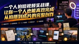 一个人拍短视频实战课,让你一个人也能高效完成从拍摄到成片的完整创作-21资源库