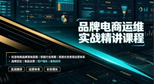 品牌电商运维实战精讲课程|吃透电商品牌落地逻辑、穿越行业周期、搭建长效变现运营体系-21资源库