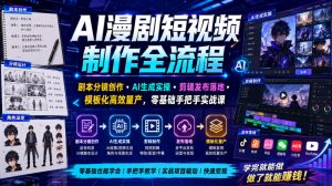 AI漫剧短视频制作全流程|剧本分镜创作・AI生成实操・剪辑发布落地・模板化高效量产,零基础手把手实战课-21资源库