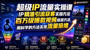 超级IP流量实操课,IP精准引流获客实操方法,百万级爆款视频底层方法,用科学的方法实现流量倍增-21资源库