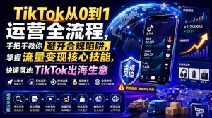 TikTok从0到1运营全流程,手把手教你避开合规陷阱,掌握流量变现核心技能,快速落地TikTok出海生意(更新7月)-21资源库