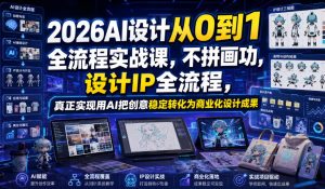 2026AI设计从0到1全流程实战课,不拼画功,设计IP全流程,真正实现用AI把创意稳定转化为商业化设计成果-21资源库