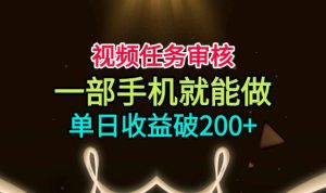 视频任务审核,一部手机就能做,简单上手,单日收益破200+【揭秘】-21资源库