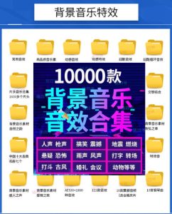 宝藏级音效素材包！10000+款背景音乐音效素材合集，自然片头婚礼会议常用音效包，分类清晰-21资源库