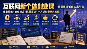 互联网新个体创业课|从零搭建低成本小生意,商业思维+商业模式+流量实战+个人成长全闭环教程-21资源库
