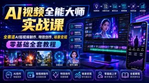 AI视频全能大师实战课|全赛道AI短视频制作、特效创作、场景变现零基础全套教程-21资源库