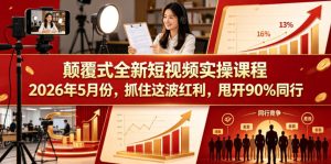 颠覆式全新短视频实操课程，抓住这波红利，甩开90%同行（更新2026年7月份）-21资源库