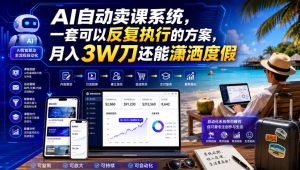 AI自动卖课系统,一套可以反复执行的方案,月入3W刀还能潇洒度假【原创双语字幕】-21资源库