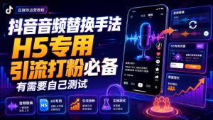 抖音音频替换手法H5专用，引流打粉必备，有需要自己测试-21资源库