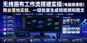 无线画布工作流搭建实操(电脑端课程),商业落地实操,一键批量生成短视频和图文-21资源库