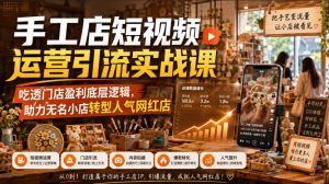 手工店短视频运营引流实战课,吃透门店盈利底层逻辑,助力无名小店转型人气网红店-21资源库