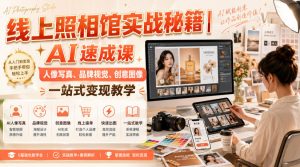 线上照相馆实战秘籍|AI速成课,人像写真、品牌视觉、创意图像一站式变现教学-21资源库