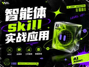 智能体skill实战应用，为寻求利用智能体进行工作提效的人打造，案例演示，纯实战课-21资源库