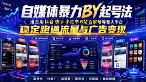 自媒体暴力搬运起号法，适合用抖音快手小红书B站百家号等各大平台，稳定跑通流量与广告变现-21资源库