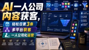 AI一人公司内容获客，轻松日更3条，多平台获客，一人公司化运营（更新0827）-21资源库