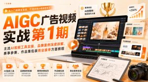 AIGC广告视频实战第1期,主流AI视频工具实操、品牌案例深度拆解、赛事参赛、作品集包装商业接单方面教程-21资源库