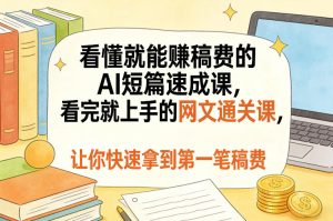看懂就能賺稿费的AI短篇速成课,看完就上手的网文通关课,让你快速拿到第一笔稿费(更新8月)-21资源库