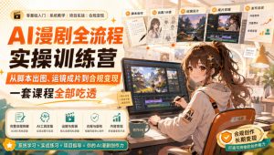 AI漫剧全流程实操训练营,从脚本出图、运镜成片到合规变现,一套课程全部吃透-21资源库