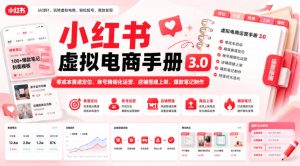 小红书虚拟电商手册3.0,零成本赛道定位、账号精细化运营、店铺搭建上架、爆款笔记制作-21资源库
