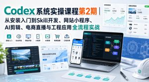 Codex系统实操课程第2期｜从安装入门到Skill开发、网站小程序、AI剪辑、电商直播与工程应用全流程实战-21资源库