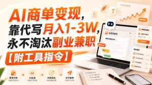 AI商单变现,靠代写月入1-3W,永不淘汰副业兼职【附工具指令】【揭秘】-21资源库
