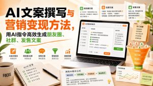 AI文案撰写与营销变现方法，用AI指令高效生成朋友圈、社群、发售文案-21资源库