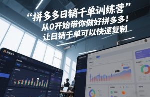 拼多多日销千单训练营,从0开始带你做好拼多多,让日销千单可以快速复制(更新26年8月)-21资源库