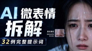AI微表情拆解提示词合集,精准调控AI角色表情,可直接复用,0基础也能调出影视级表情变化-21资源库