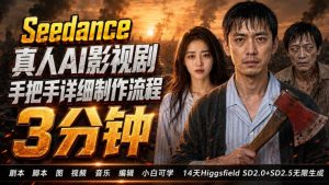 3分钟真人AI影视剧怎么做?SD 2.0手把手完整制作流程|Higgsfield 14天SD 2.0/2.5无限生成-21资源库