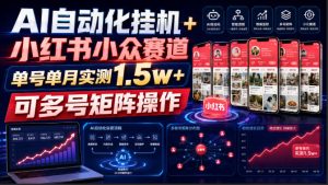 AI自动化挂G+小红书小众赛道,单号单月实测1.5w+,可多号矩阵操作【揭秘】-21资源库