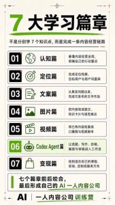 AI一人内容公司30天实战训练营,让Codex Agent自动参与内容创作持续做出更像你、更有竞争力的内容-21资源库