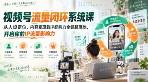 视频号流量闭环系统课,从人设定位、内容变现到IP影响力全链路落地,开启你的IP流量影响力-21资源库
